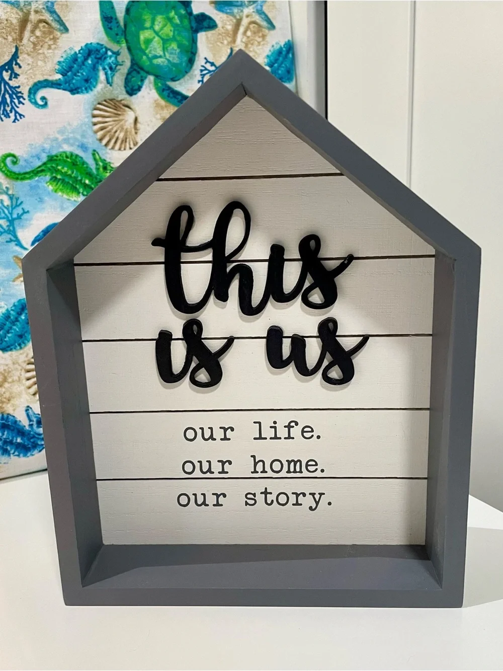 Belle Maison “This Is Us” House-Shaped Tabletop & Wall Décor